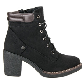 Sweet Shoes Botas con cordones de otoño negro