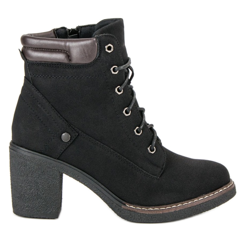 Sweet Shoes Botas con cordones de otoño negro