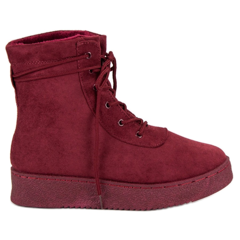 Anesia Paris Botas con cordones en la plataforma rojo