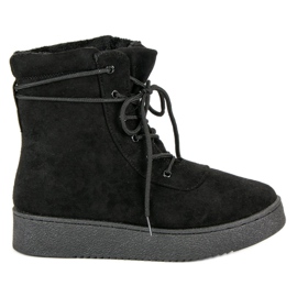 Anesia Paris Botas con cordones en la plataforma negro
