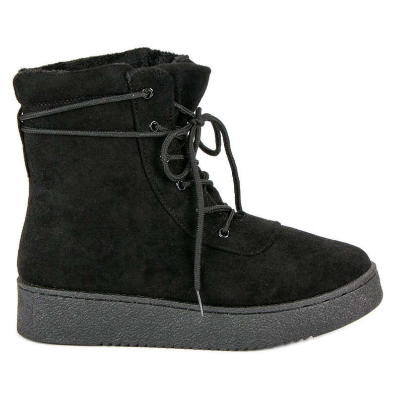 Anesia Paris Botas con cordones en la plataforma negro