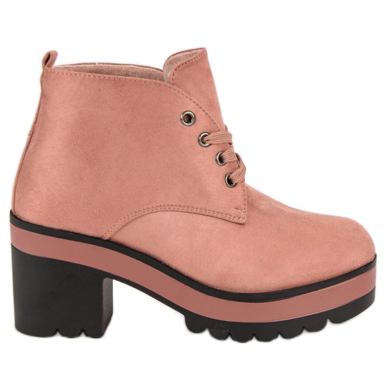 Botas ligeras de tacón alto rosado