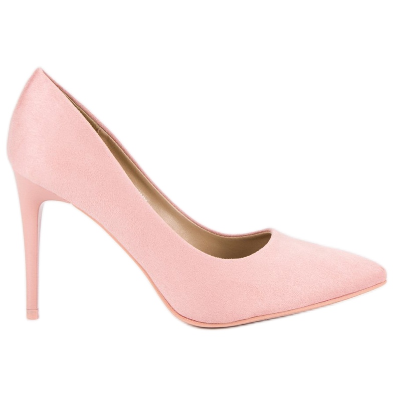 Tacones de ante rosado