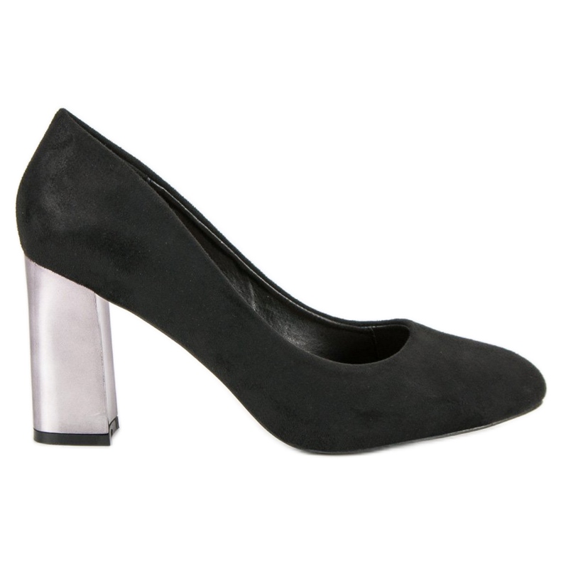 Zapatos de tacón negros de ante
