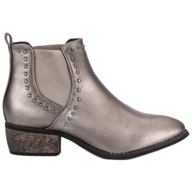 Sweet Shoes Botines Chelsea casuales plateados gris