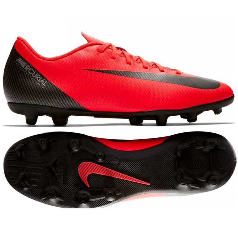 Calzado de fútbol Nike Mercurial Vapor 12 rojo