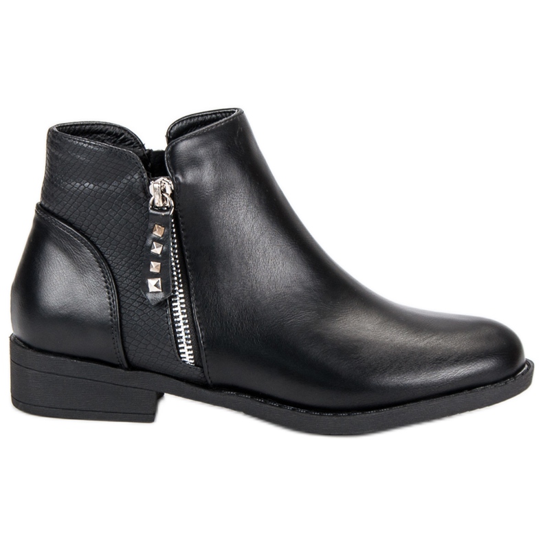 Botines bajos con cremallera negro