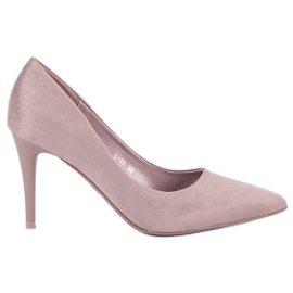 Tacones de ante púrpura