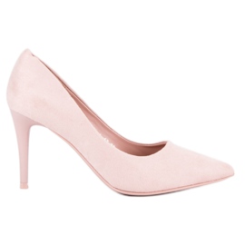 Tacones de ante rosado