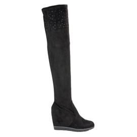 Kayla Botas de cuña negro