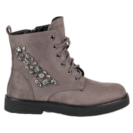 Bestelle Tramperos de gamuza gris