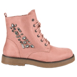 Bestelle Tramperos de gamuza rosa