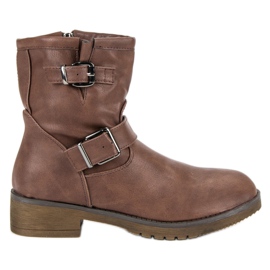 Encor Botas moteras marrones marrón
