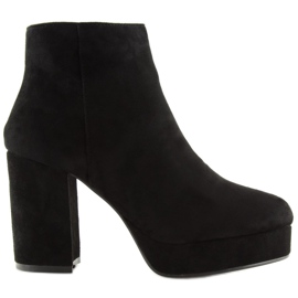 Botas negras de tacón ancho YQ207 Black negro