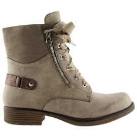 Botas con cordones bagery beige 17103-2 Khaki Botas con cordones bagery beige 17103-2 Khaki