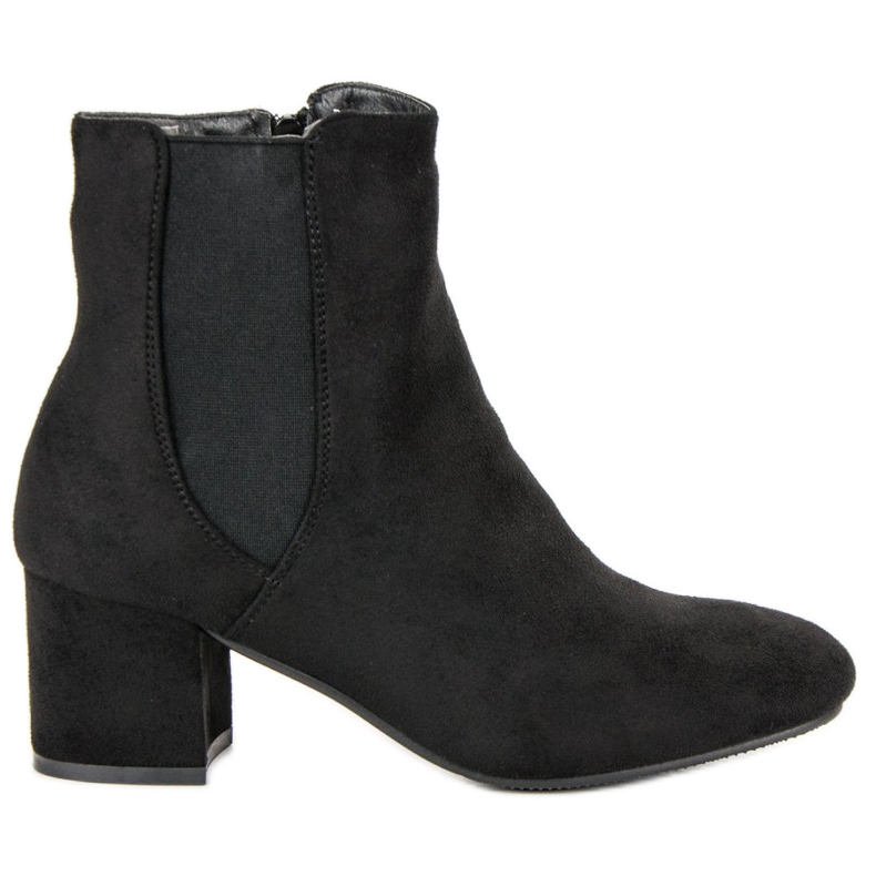 Top Shoes Botines de ante con tacón negro Top Shoes Botines de ante con tacón negro