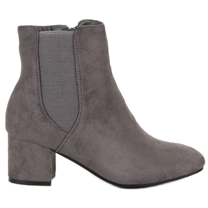Top Shoes Botines de ante con tacón gris