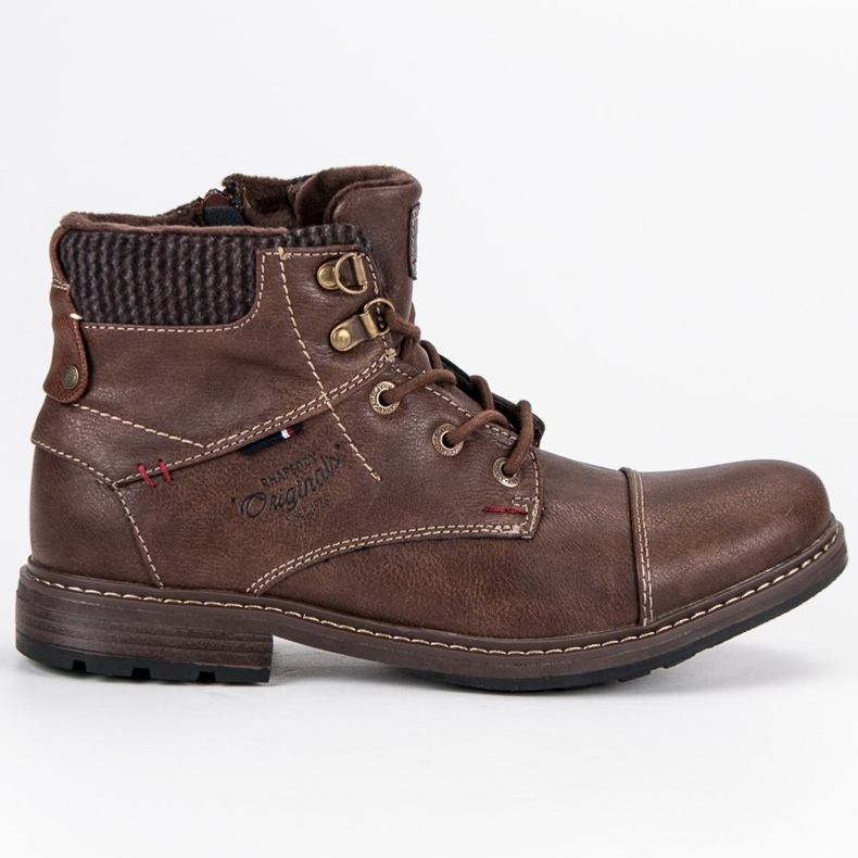 American Club Botas de hombre americano cómodas marrón
