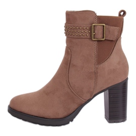 Botas de tacón marrón 6139 Khaki caqui