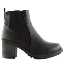 Botas negras con tacones anchos 1032-1 Negra negro