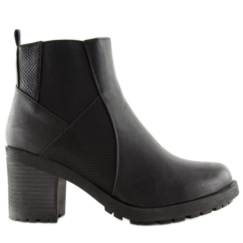 Botas negras con tacones anchos 1032-1 Negra negro