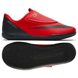 Zapatos de interior Nike Mercurial Vapor 12 Club Ps (V) CR7 Ic Jr AJ3107-600 rojo rojo