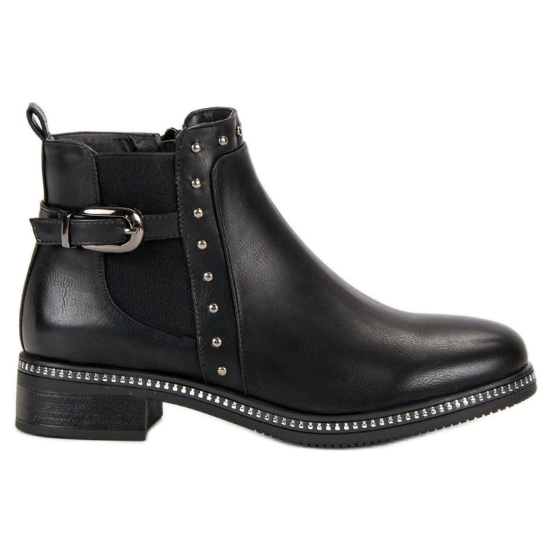 Vinceza Botines negros con pedrería