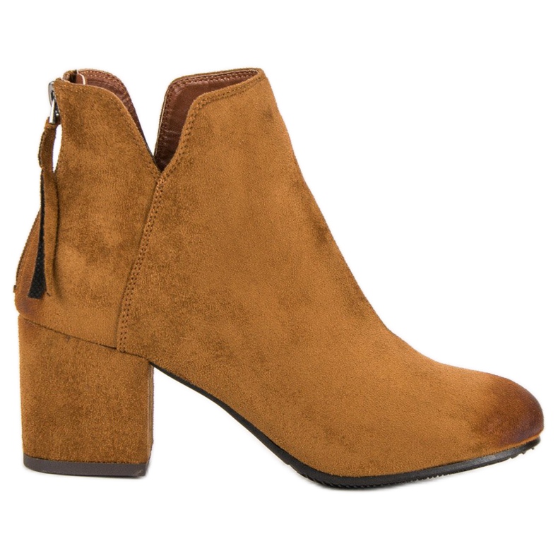 Vinceza Botines de ante con tacón marrón