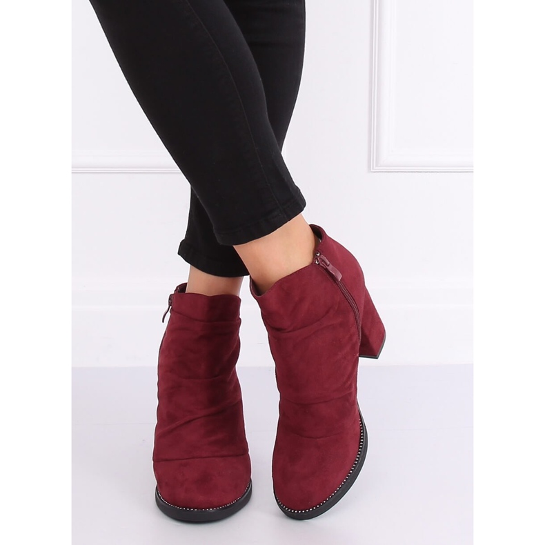 FA177 tacones de vino burdeos rojo