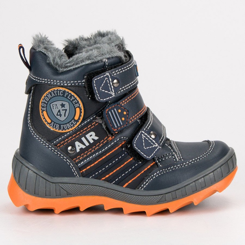American Club Botas de terciopelo americano caliente azul marino
