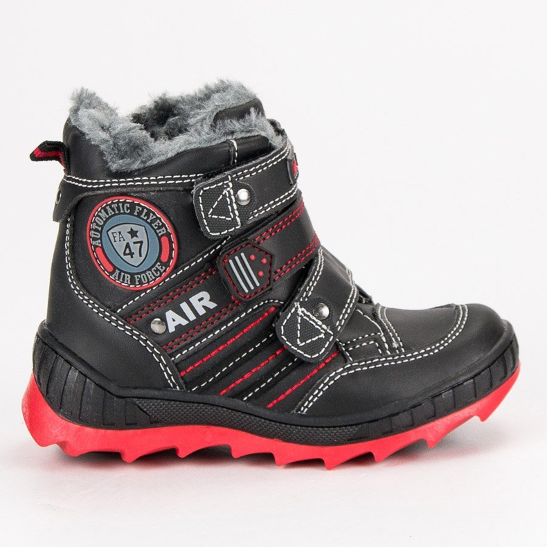 American Club Calzado de invierno americano velcro negro