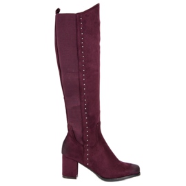 Cómodas botas de tacón VINCEZA rojo