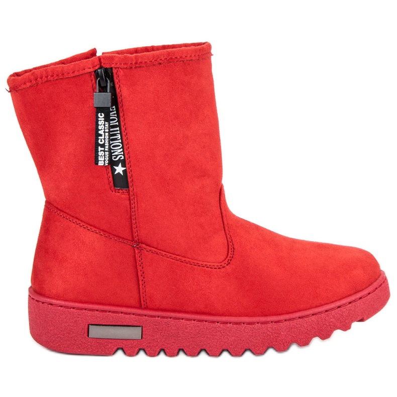 Mckeylor Botas de gamuza cálidas rojo