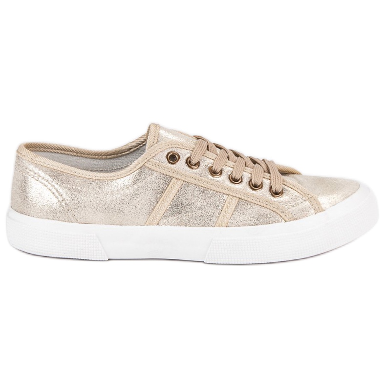 J. Star Zapatillas doradas con cordones dorado