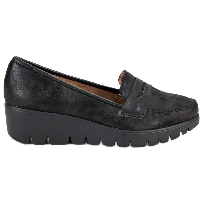 Kylie Mocasines con cuña negro