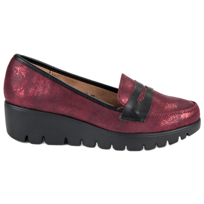Kylie Mocasines con cuña rojo