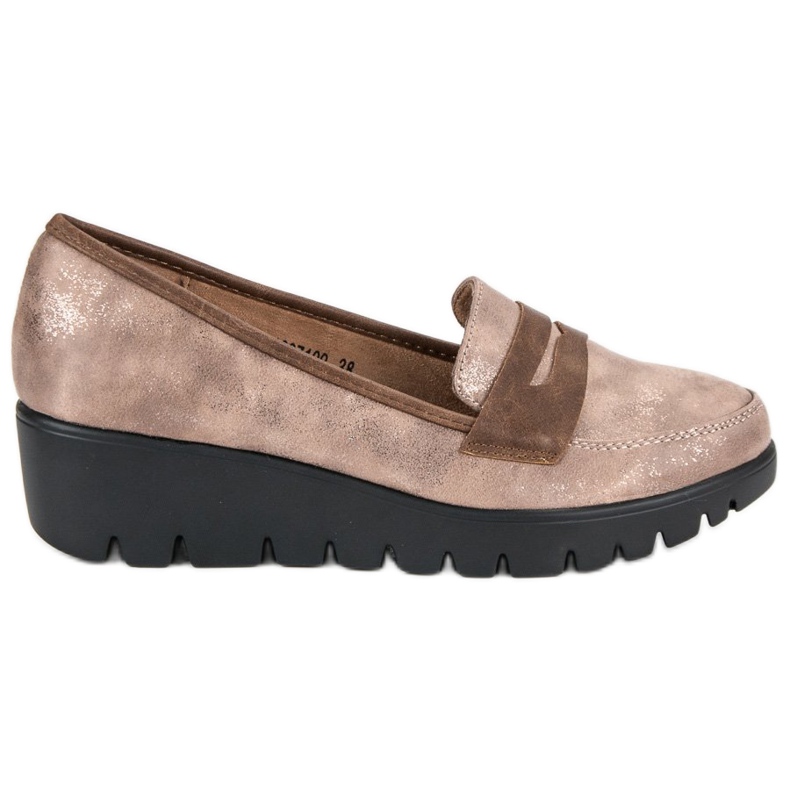 Kylie Mocasines con cuña beige