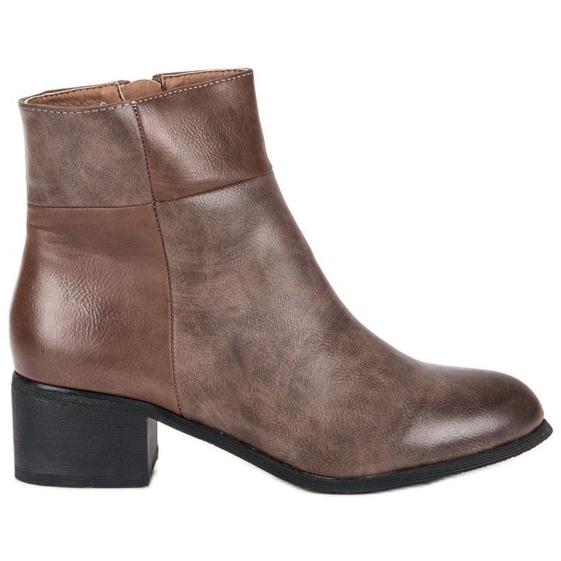 Small Swan Botas clásicas de tacón alto negro marrón Small Swan Botas clásicas de tacón alto negro marrón