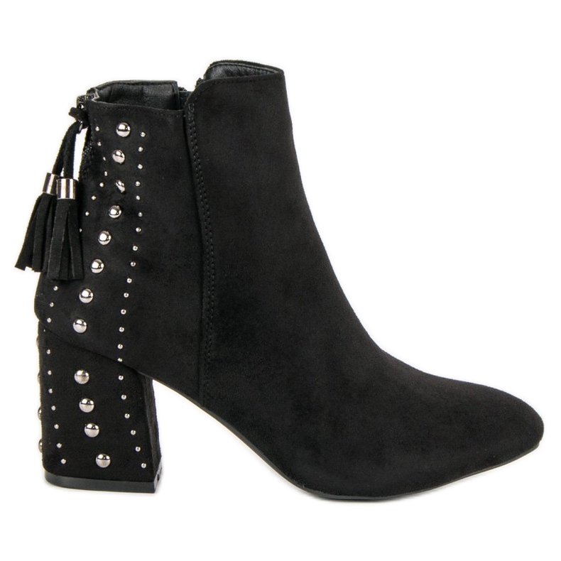 Botas de gamuza elegantes negro Botas de gamuza elegantes negro