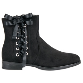 Juliet Botines de ante con ribete negro