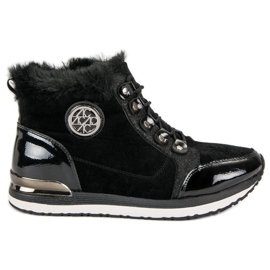 Aclys Zapatillas de deporte atadas de moda negro Aclys Zapatillas de deporte atadas de moda negro