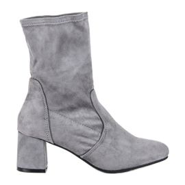 Kylie Botines de ante sin cordones gris