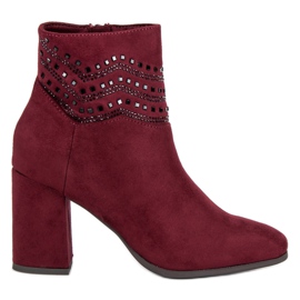 Kylie Botas burdeos elegantes multicolor rojo