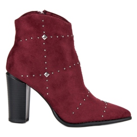 Kylie Botas de ante burdeos multicolor rojo