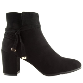 Negro YL56 Botas negras de tacón alto