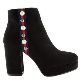 Black YQ208 Botas de plataforma negras negro