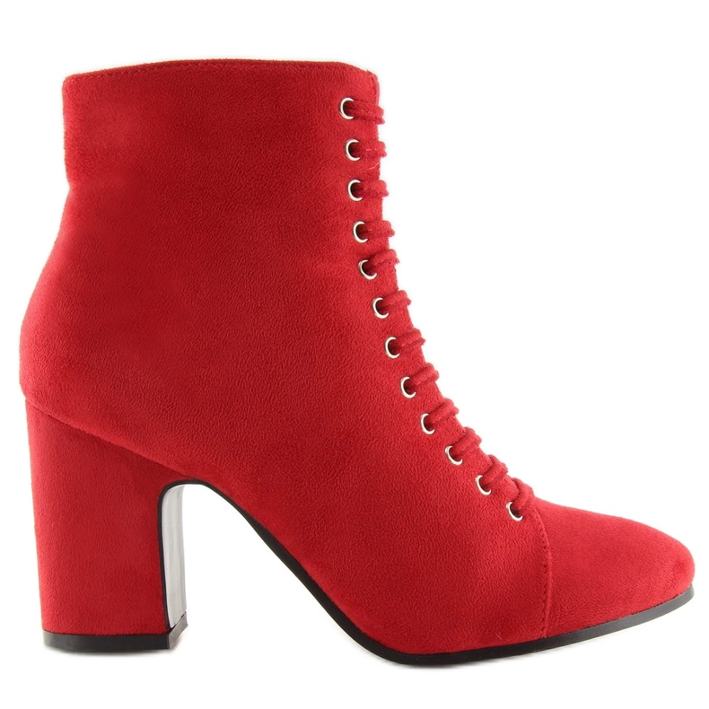 Rojo SP03 Botas rojas con tacón estable