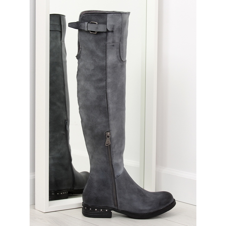 Botas de montar grises para mujer 228-PG gris Botas de montar grises para mujer 228-PG gris