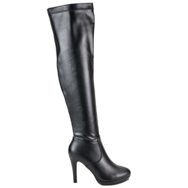 Small Swan Botas por encima de la rodilla negro