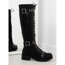 Botas de montar con tachuelas negro PE116 negro